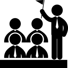 Businessmen Meeting With A Flag Outline Icon Svg Set, Free Vectors File